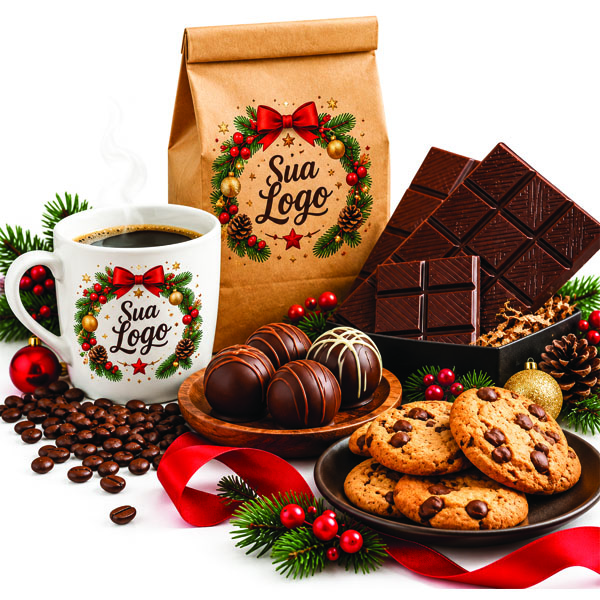 Kit de Natal Café e Chocolate Personalizado